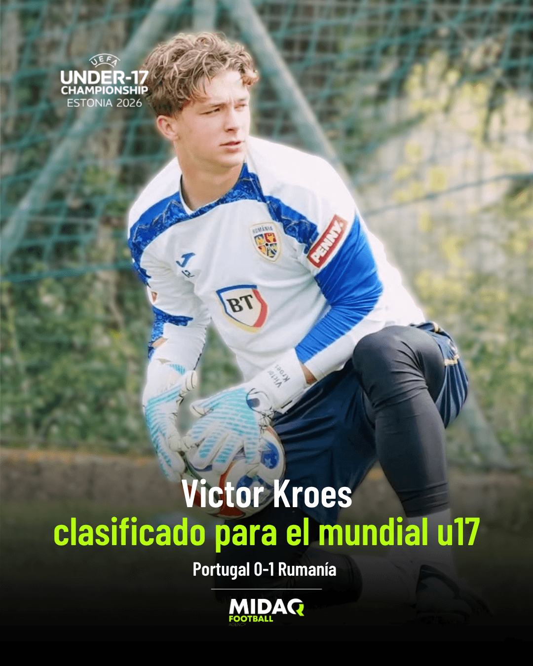 Victor Kroes se clasifica para el Mundial sub17 con Rumanía tras vencer a Portugal